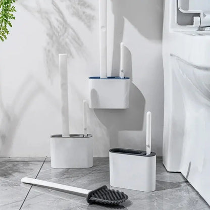 Silicone Wall-Mounted Toilet Brush Set