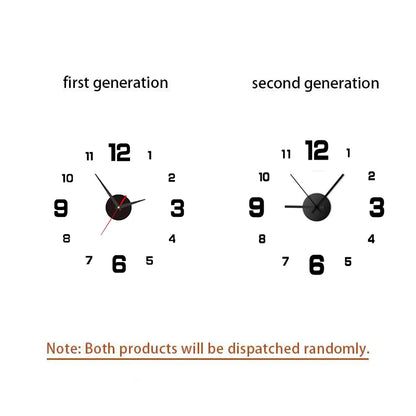 Creative Frameless DIY Wall Clock Wall Decal Home Silent Clock Living Room Office Wall Decoration