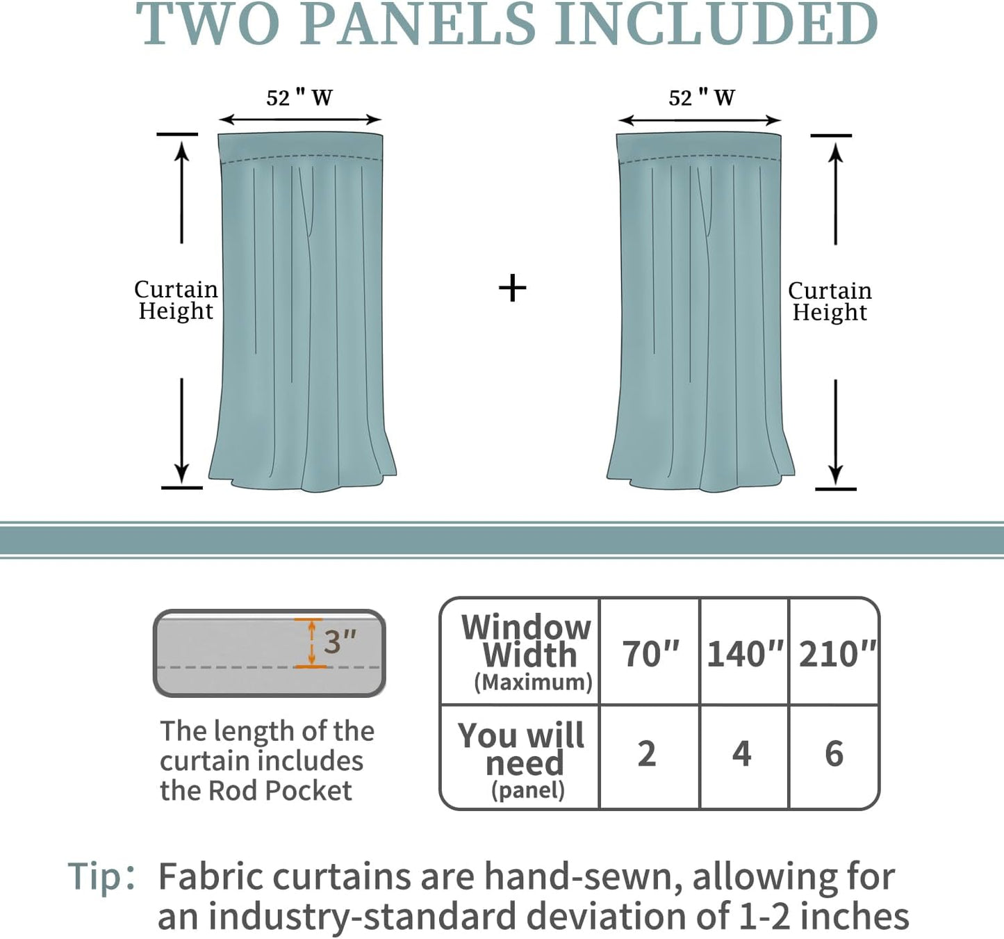 Rod Pocket and Back Tab Thermal Insulated Blackout Curtains for Bedroom and Living Room, 2 Panels (52 x 95 Inches, Pink)