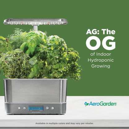 Harvest Elite Hydroponic Indoor Garden System with LED Grow Light and Seed Kit, Accommodates Up to 6 Pods, Stainless Steel Construction