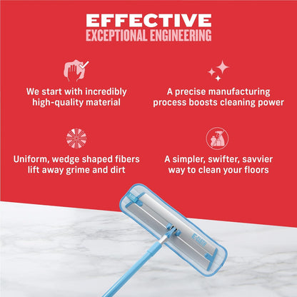 Professional Microfiber Deep Clean Mop for Hardwood, Laminate, Tile, and Stone Floors - Washable, Reusable, and Guaranteed for 100 Washes