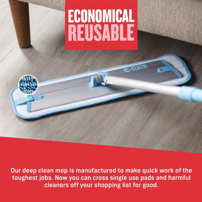 Professional Microfiber Deep Clean Mop for Hardwood, Laminate, Tile, and Stone Floors - Washable, Reusable, and Guaranteed for 100 Washes
