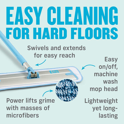 Professional Microfiber Deep Clean Mop for Hardwood, Laminate, Tile, and Stone Floors - Washable, Reusable, and Guaranteed for 100 Washes