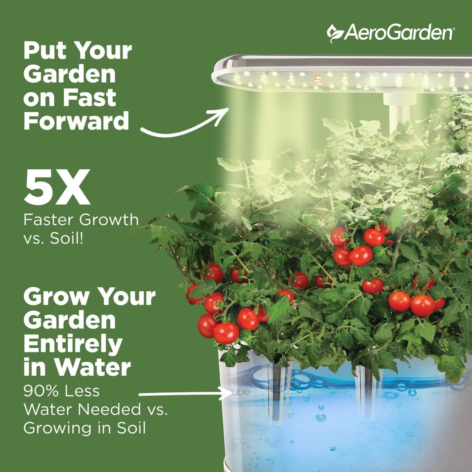 Harvest Elite Hydroponic Indoor Garden System with LED Grow Light and Seed Kit, Accommodates Up to 6 Pods, Stainless Steel Construction