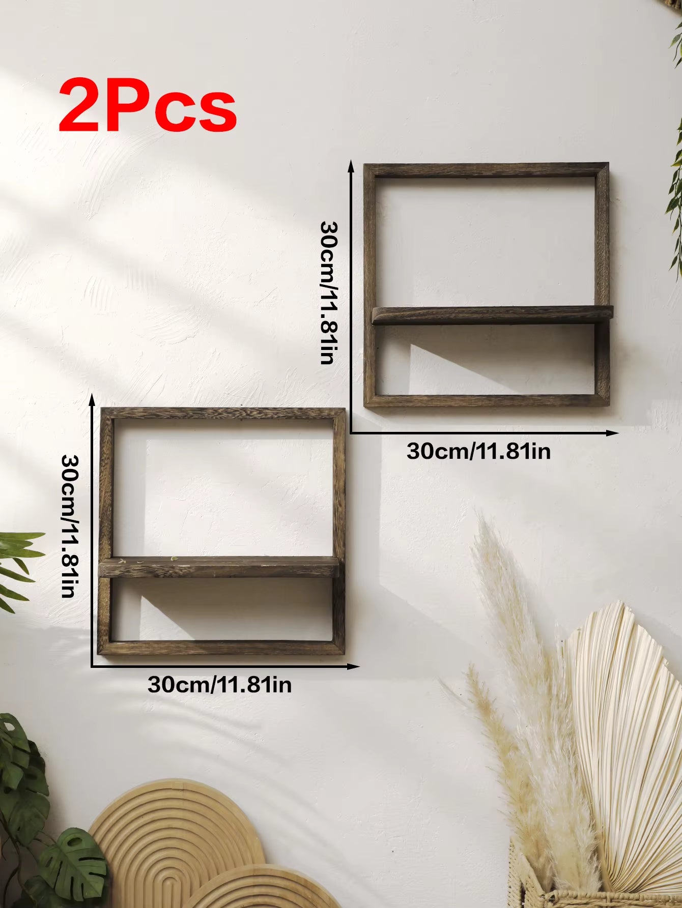 Rustic Wooden Floating Wall Shelves