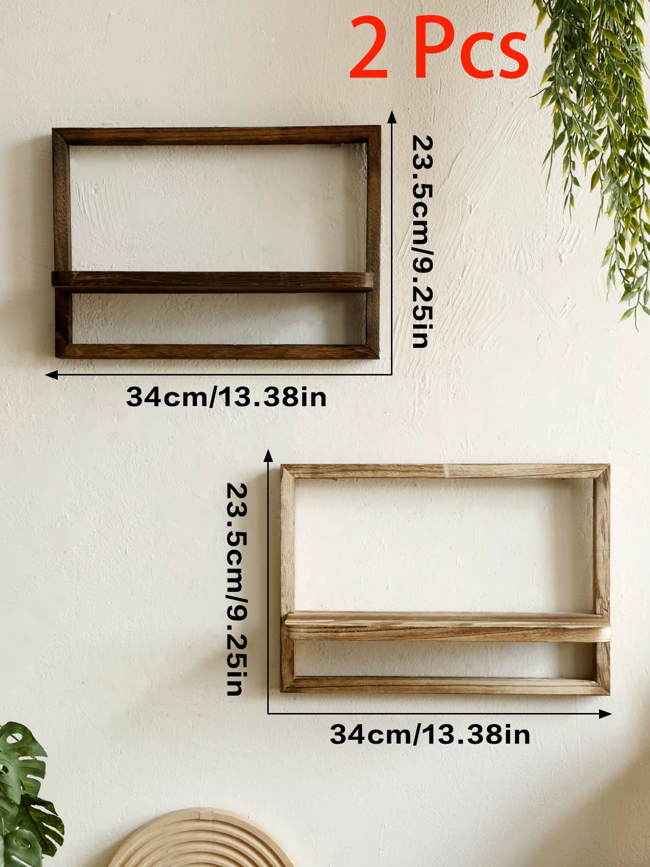 Rustic Wooden Floating Wall Shelves