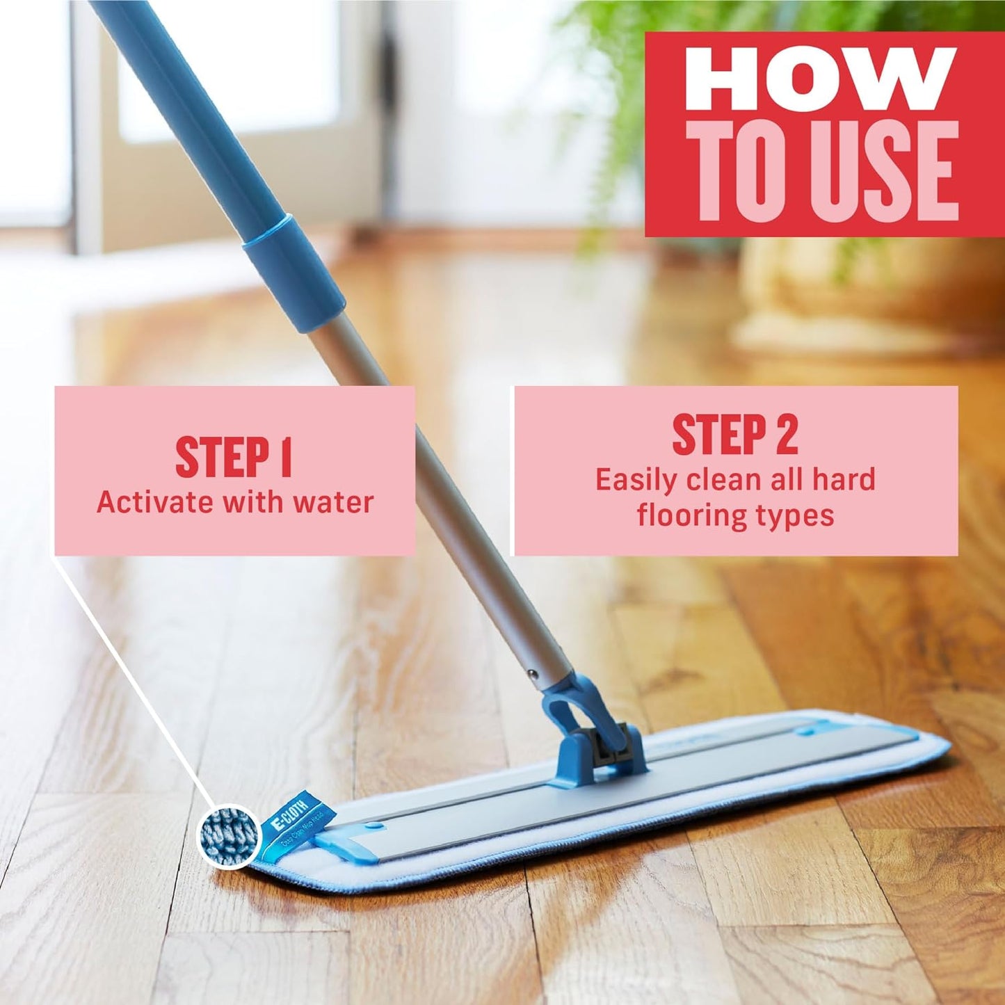 Professional Microfiber Deep Clean Mop for Hardwood, Laminate, Tile, and Stone Floors - Washable, Reusable, and Guaranteed for 100 Washes