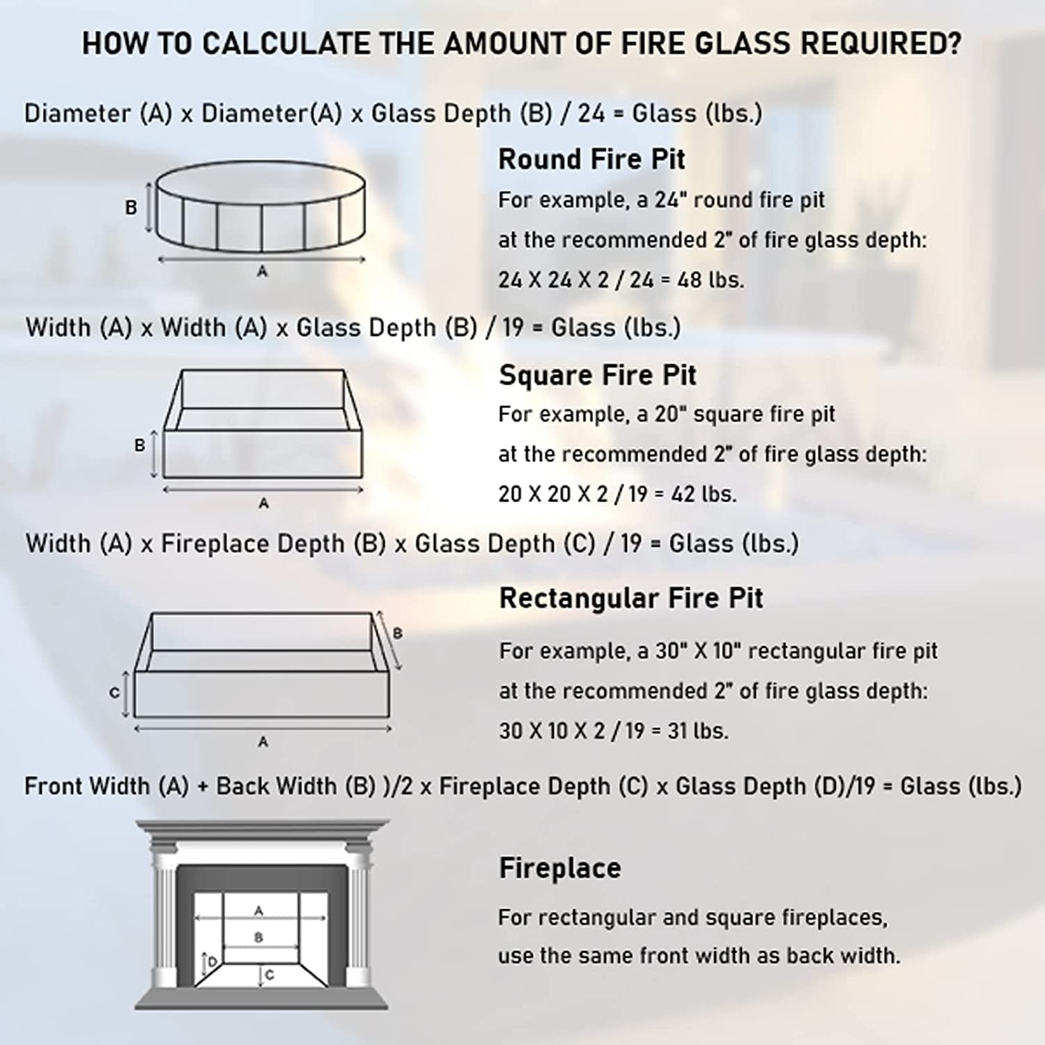 Bahama Blend Fire Glass - 20 Pounds of 1/2 Inch High Luster Reflective Tempered Glass for Fire Pits and Fireplaces, Suitable for Indoor and Outdoor Use