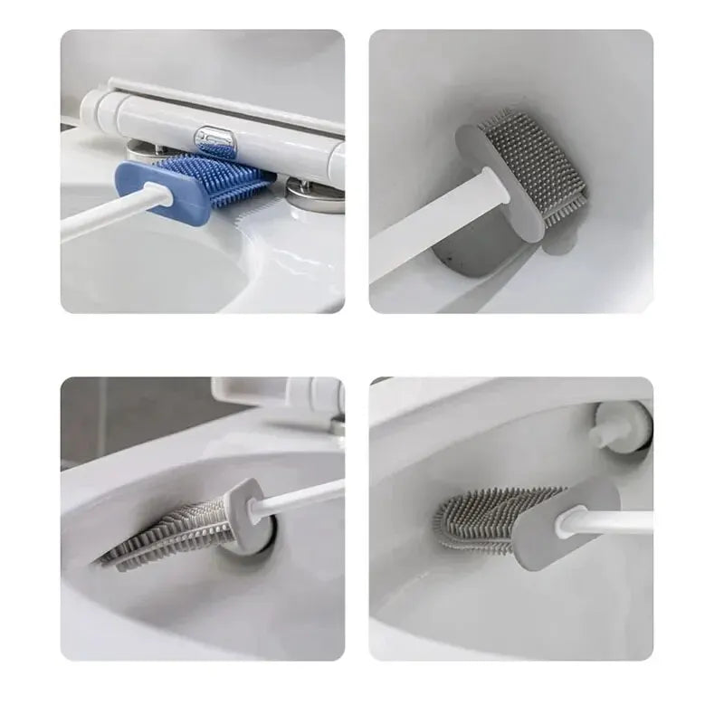 Silicone Wall-Mounted Toilet Brush Set