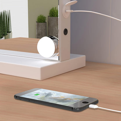 Professional Hollywood Vanity Mirror with Adjustable LED Lighting, Touch Screen Controls, and USB Charging Port