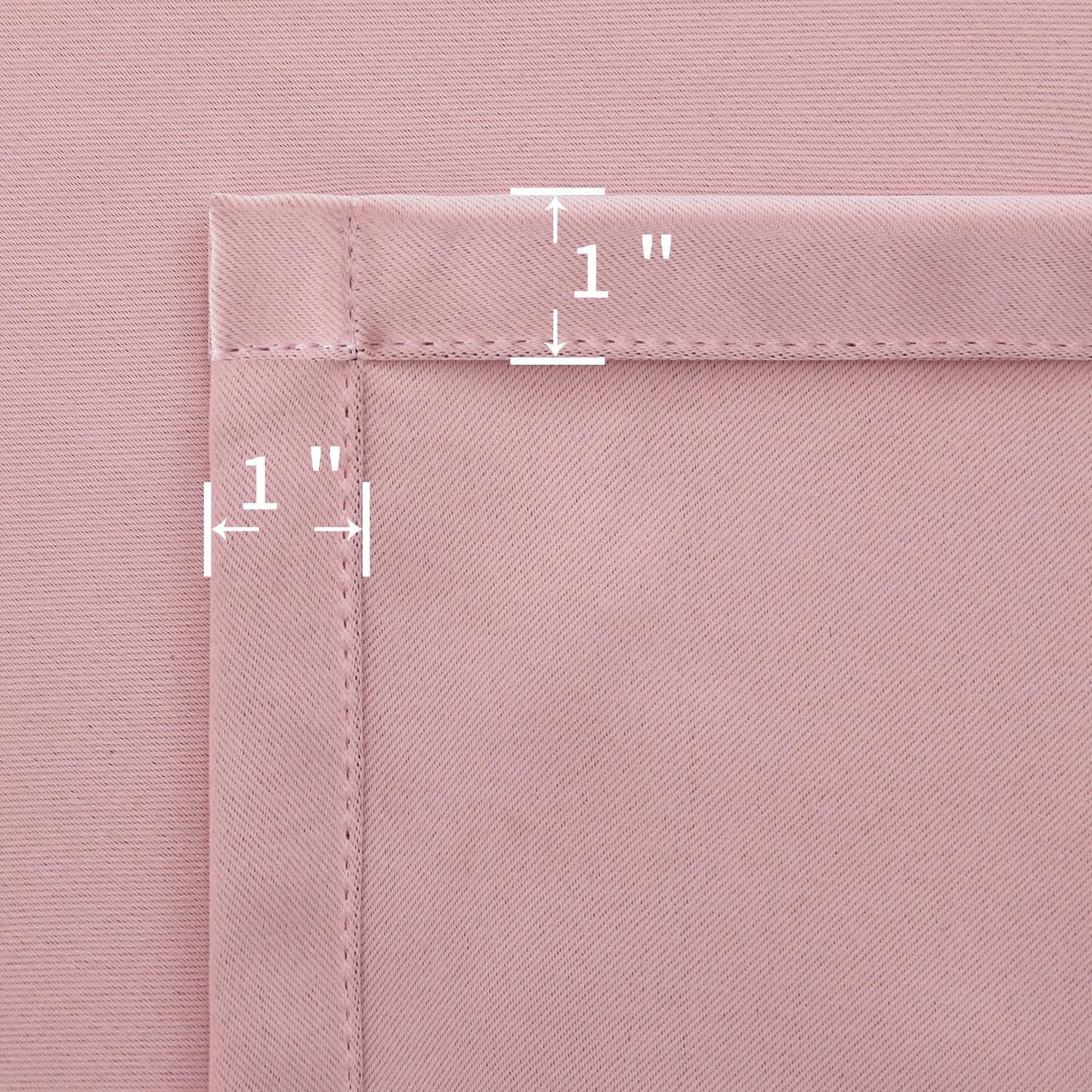 Rod Pocket and Back Tab Thermal Insulated Blackout Curtains for Bedroom and Living Room, 2 Panels (52 x 95 Inches, Pink)