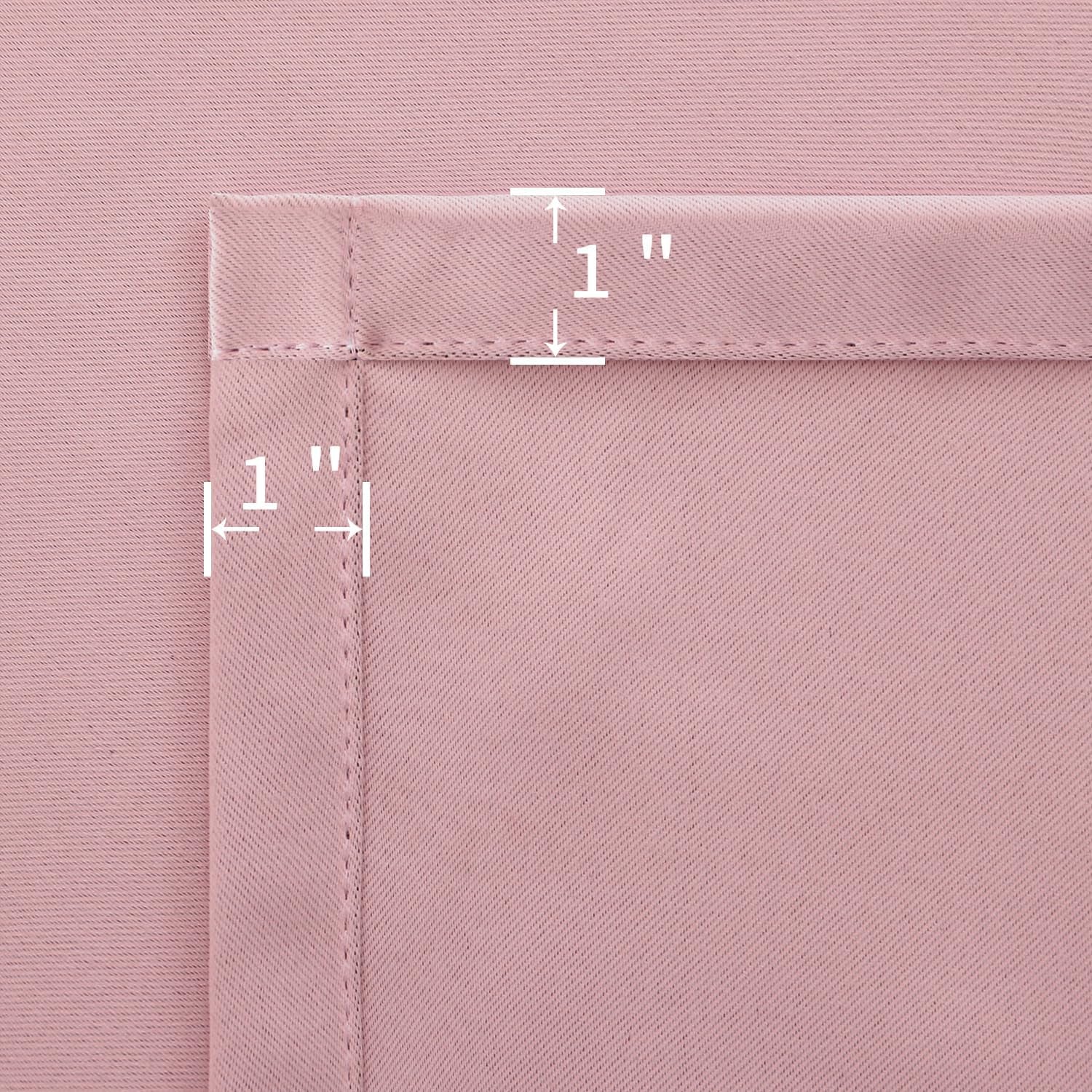 Rod Pocket and Back Tab Thermal Insulated Blackout Curtains for Bedroom and Living Room, 2 Panels (52 x 95 Inches, Pink)