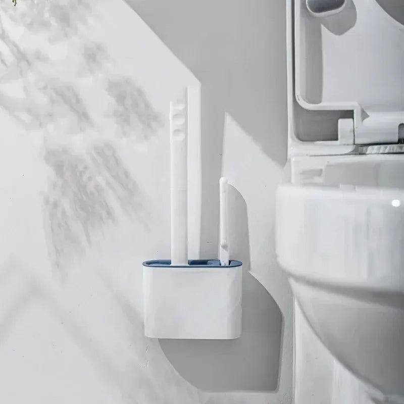 Silicone Wall-Mounted Toilet Brush Set