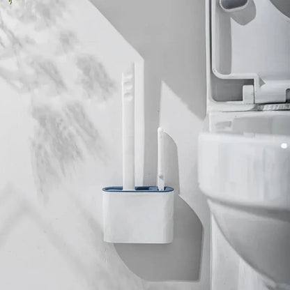 Silicone Wall-Mounted Toilet Brush Set