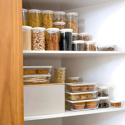 Professional Glass Food Storage Jar Set with Airtight Lids, 16oz Canisters for Kitchen Organization, Pack of 6